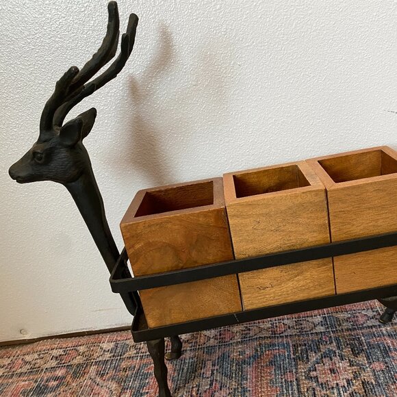 Pottery Barn Reindeer Flatware Tabletop Caddy - Picture 2 of 6